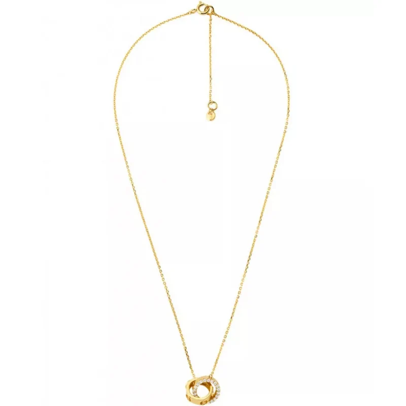 Michael Kors 14K Gold-Plated Sterling Silver Interlocking Ladies Necklace MKC1554AN710