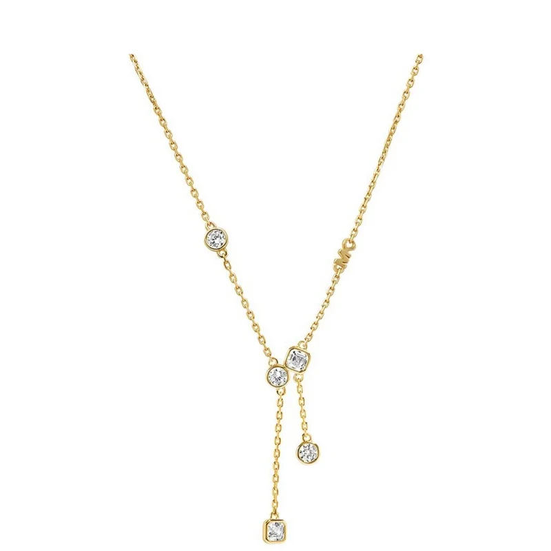 Michael Kors Brilliance 14K Gold-Plated Sterling Silver Pendant Ladies Necklace MKC1769710