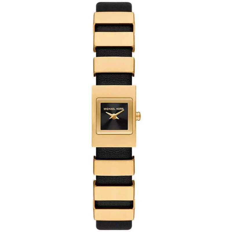 Michael Kors Darrington Black Dial Black Leather Strap Ladies Watch MK4887