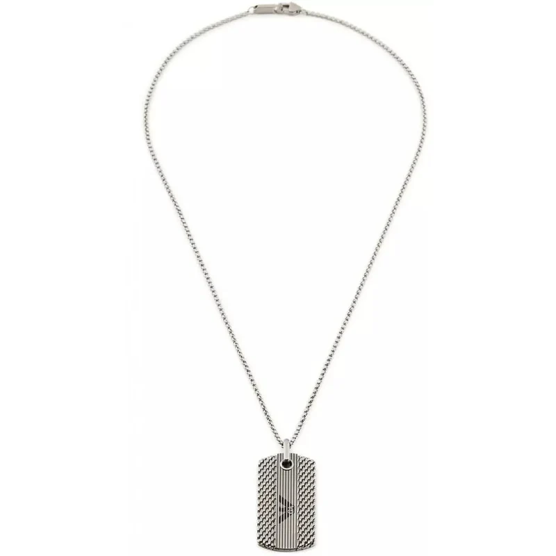 Emporio Armani Stainless Steel Dog Tag Men's Necklace EGS3149040