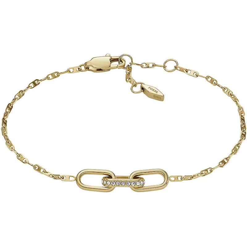 Fossil Heritage D-Link Gold-Tone Stainless Steel Chain Women's Bracelet JF04525710