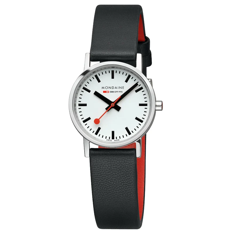 Mondaine Classic 30mm White Dial Leather Ladies Quartz Watch A658.30323.11SBBV