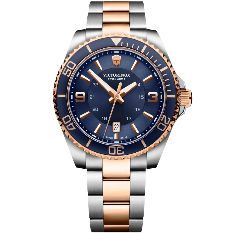 Victorinox Maverick 43mm Large Blue Dial Steel Mens Quartz Watch 241950